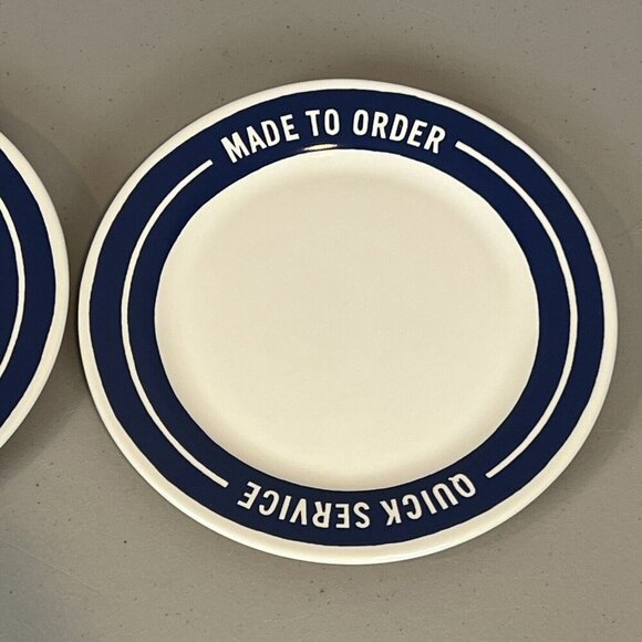 2 Kate Spade Lenox Orders Up MADE TO ORDER Plate Salad Plate 8.5" Blue Retro - Picture 2 of 8